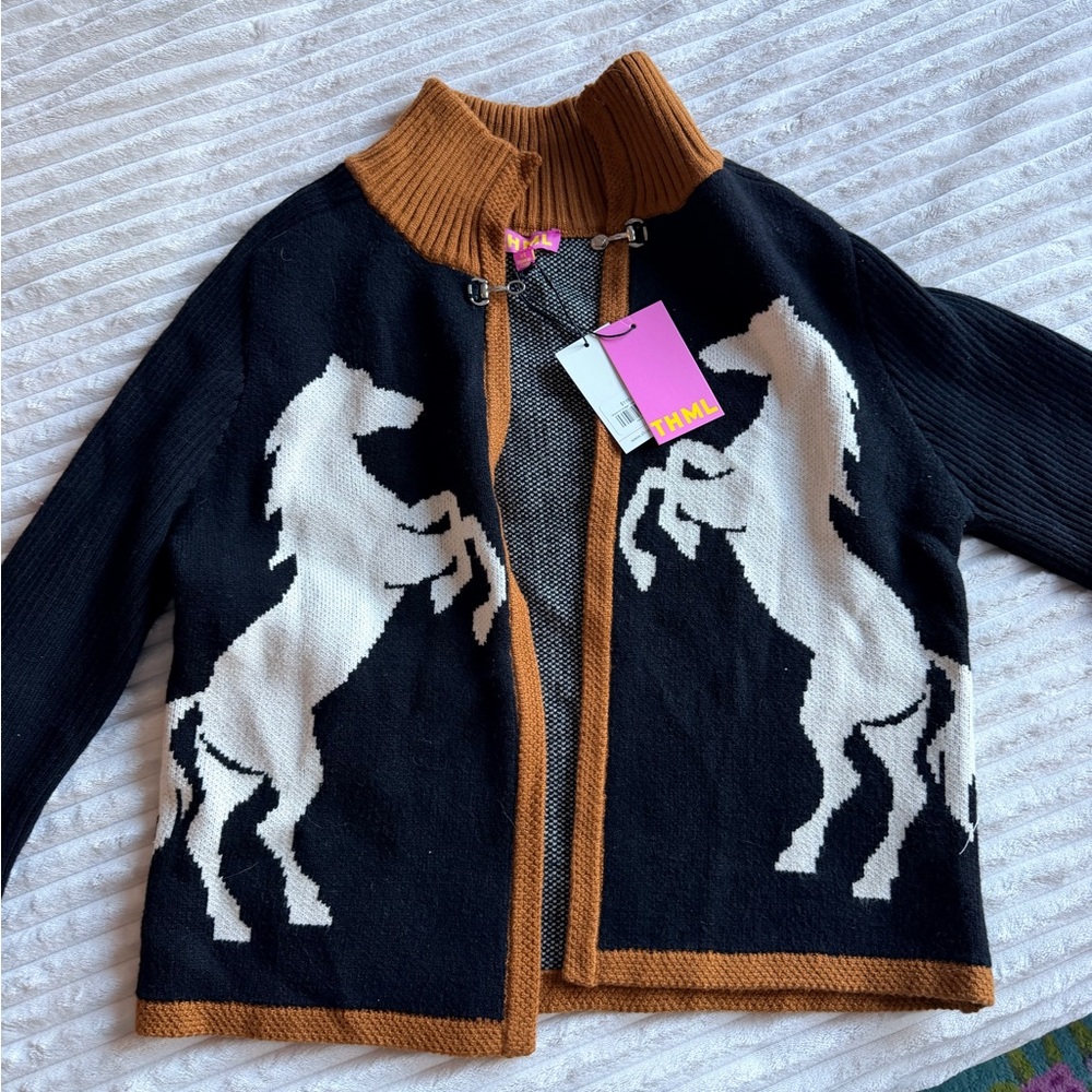 AVARA THML ASTRID WESTERN CARDIGAN WITH HORSE BIT CLOSURE